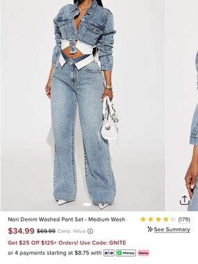 NOR Light Blue Washed Wide-Leg Jeans